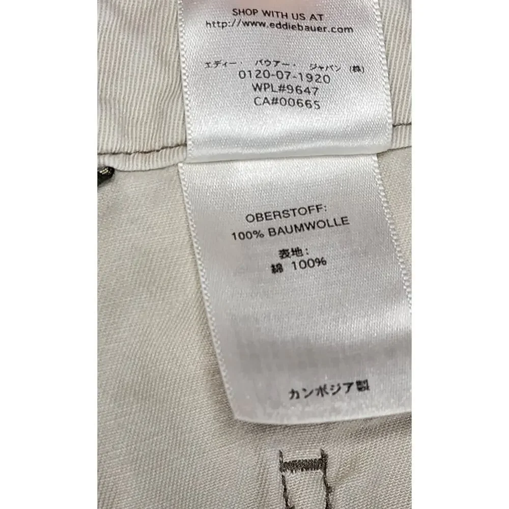 Eddie Bauer Women's Beige Cargo Capri Pants Size 18 Cotton Casual